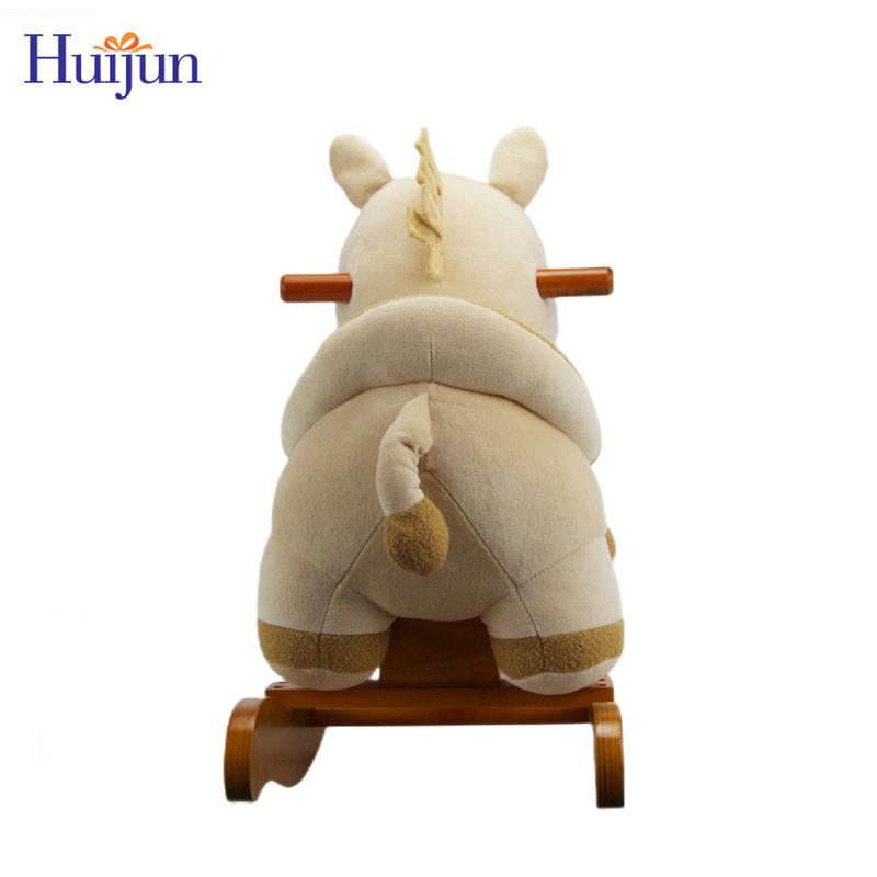 Wooden Plush Baby Rocking Horse Kids Ride On Toys (3)